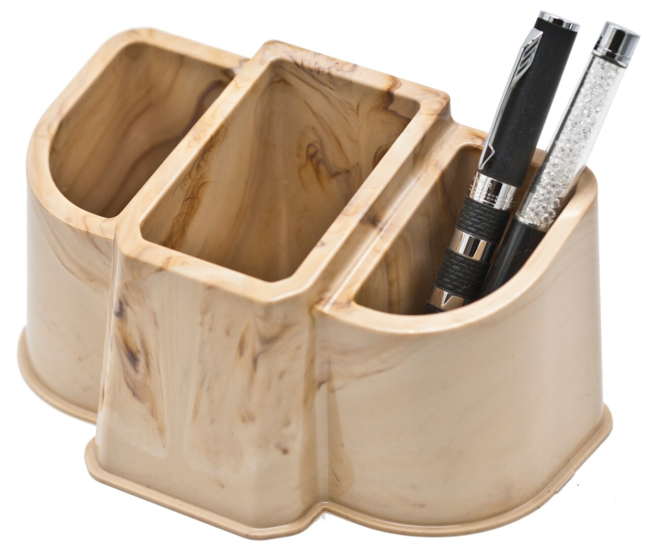 Enjoy Organizer Marble Plastic Pencil Holder 3 Compartment Desk Organizer for Home Office, Art Supplies & Classroom Made in USA